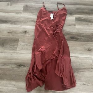 NWT Abercrombie Satin Midi Wrap Dress